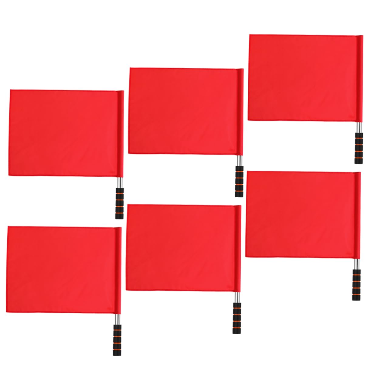 Mikikit Match Referee Flag Set 6pcs Waving Flags for Traffic and Sports Red Signal