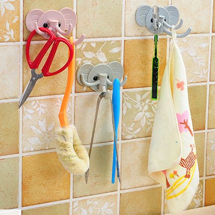 Cisixin 3 Pezzi Elefante Ganci Adesivi in Plastica...