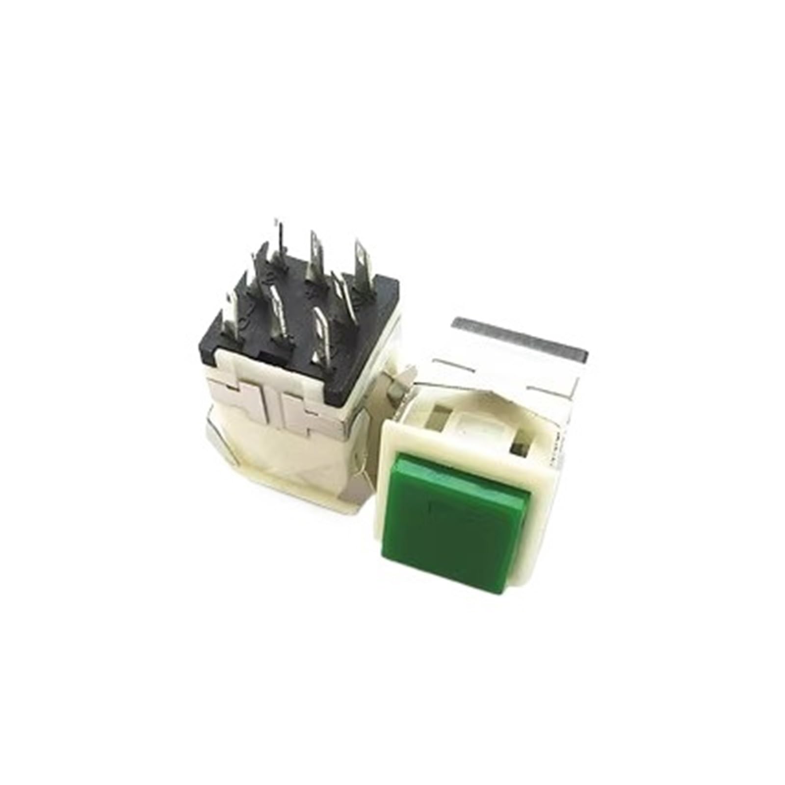 IDGTTLDF 1PC open 17MM square push-button switch KD2-21 with green light 3V with lock 8 pins