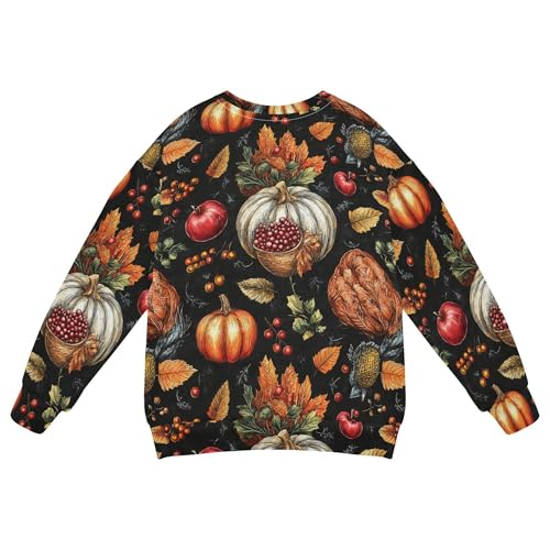 JUNZAN Autumn Pumpkins Apples Little Kids Sweatshirt Hoodie Long Sleeve Hoodie for Boys Party 4T2