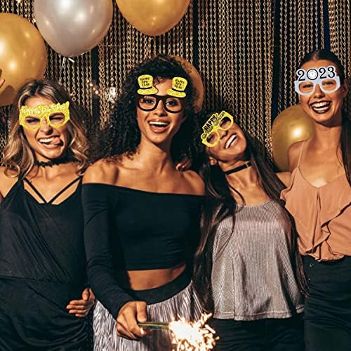 ZNDFTW New Years Eve Decorations 2023, 9pcs 2023 Glasses New Year's Eve Funny Happy New Year Decorations 2023, for 2023 New Years Eve Party Decorations Happy New Year Party Favors Supplies