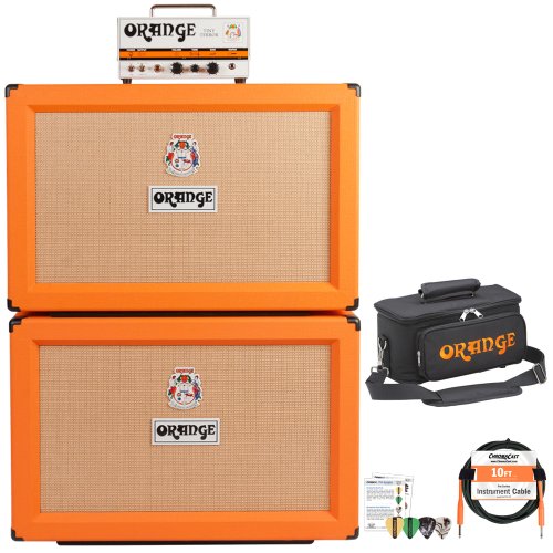 Orange Tiny Terror TT15H and 2- PPC212 Cabinets with FREE Micro Crush Amp Offer - Includes: 10ft Cable and Pick Sampler