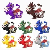 Bloques de construcción de dragón de fuego medieval, 8 piezas de caballeros de guerra personalizados, juguete para figuras, compatible con Lego