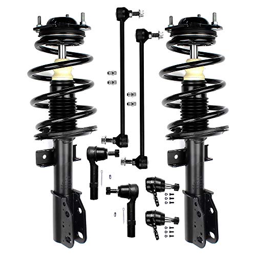 LSAILON Suspension And Viaration Daming Kit Include Front Strut Spring Assembly Stabilizer Bar Link Tie Rod End Ball Joint fit for 2008-2016 for Buick Enclave 2009-2016 for Chevy Traverse
