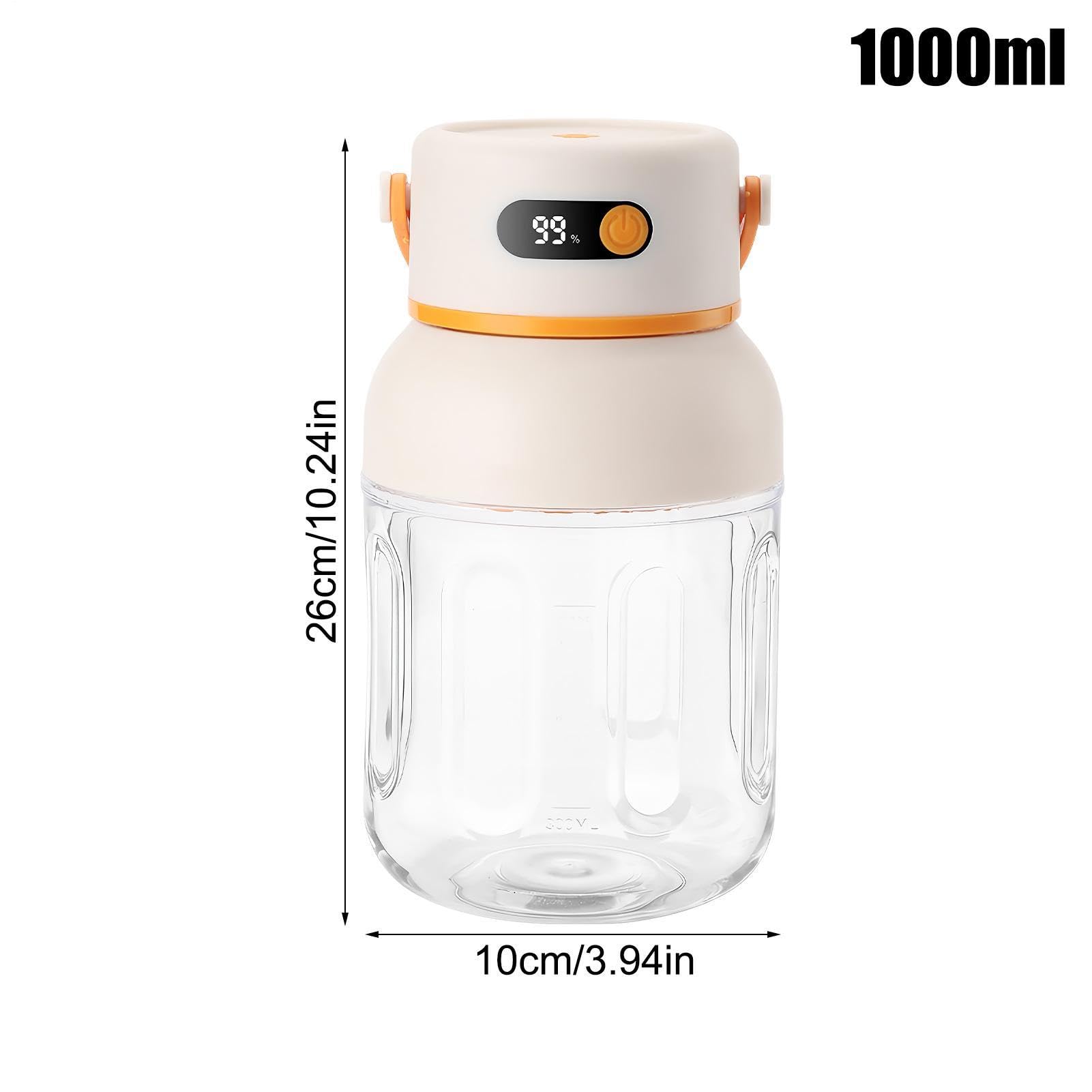 Mini frullatore portatile | 1000 Ml Spremiagrumi Elettrico Ricaricabile USB - Frullatore per Succhi Senza Fili,Adatto per viaggio, casa, cucina, ristorante, appartamento, dormitorio, ufficio e campegg