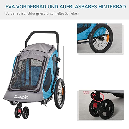 Hundeanhänger PawHut 2-in-1 für Fahrrad und Handwagen