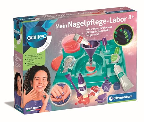 Galileo Lab 59325 - Juego de esmaltes de uñas para niños a Partir de 8 años Clementoni
