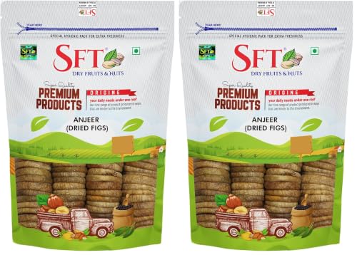 Image of SFT Premium Anjeer (Dried Figs), 500g, Rich in Calcium & Fibre, Source of Iron, Naturally Low-Fat Food (Pack of 2)