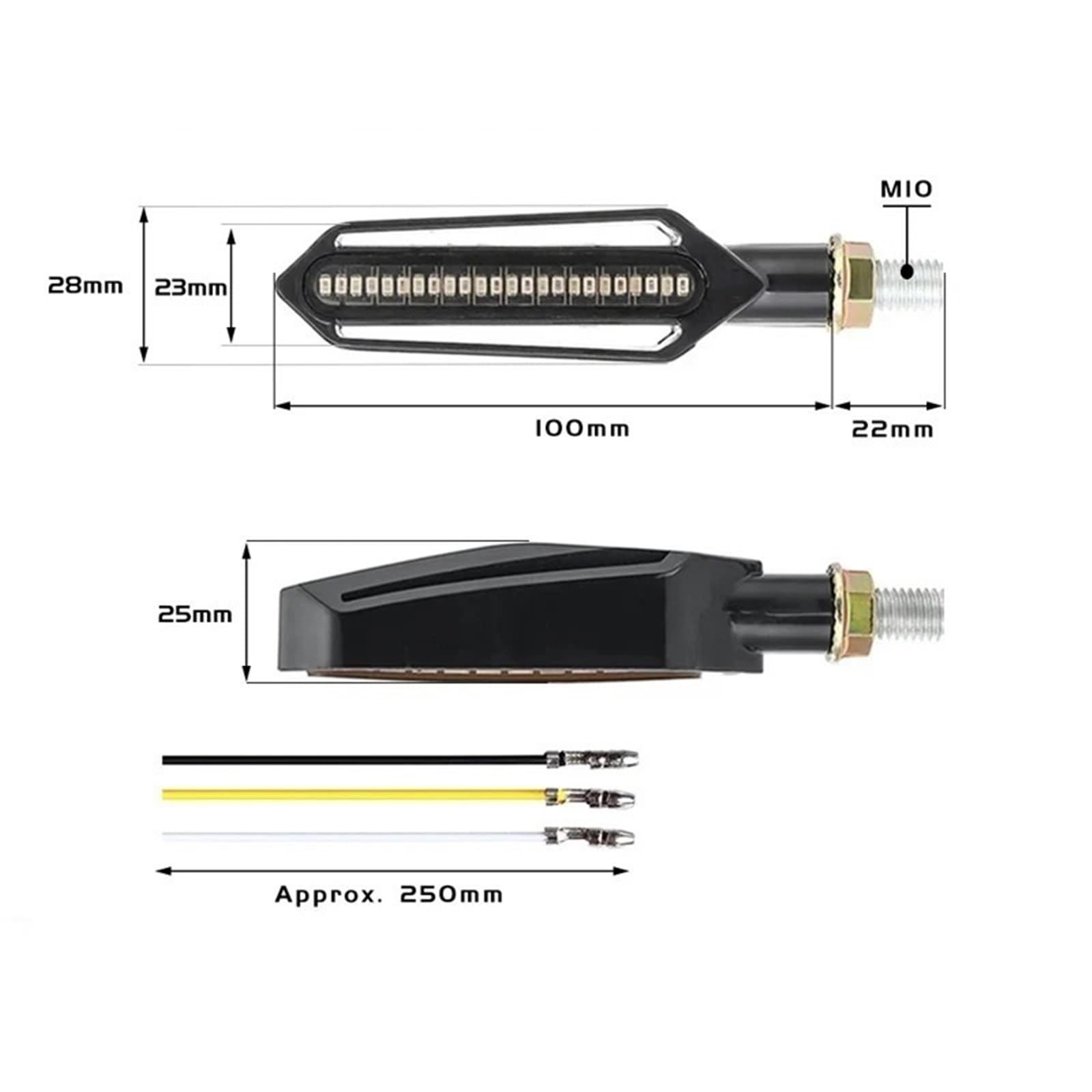 Luces señalización Luces De Señal | Luces De Señal Para Motocicleta, Luz Que Fluye, Relé Integrado, Indicador De Señal(4 Pcs)