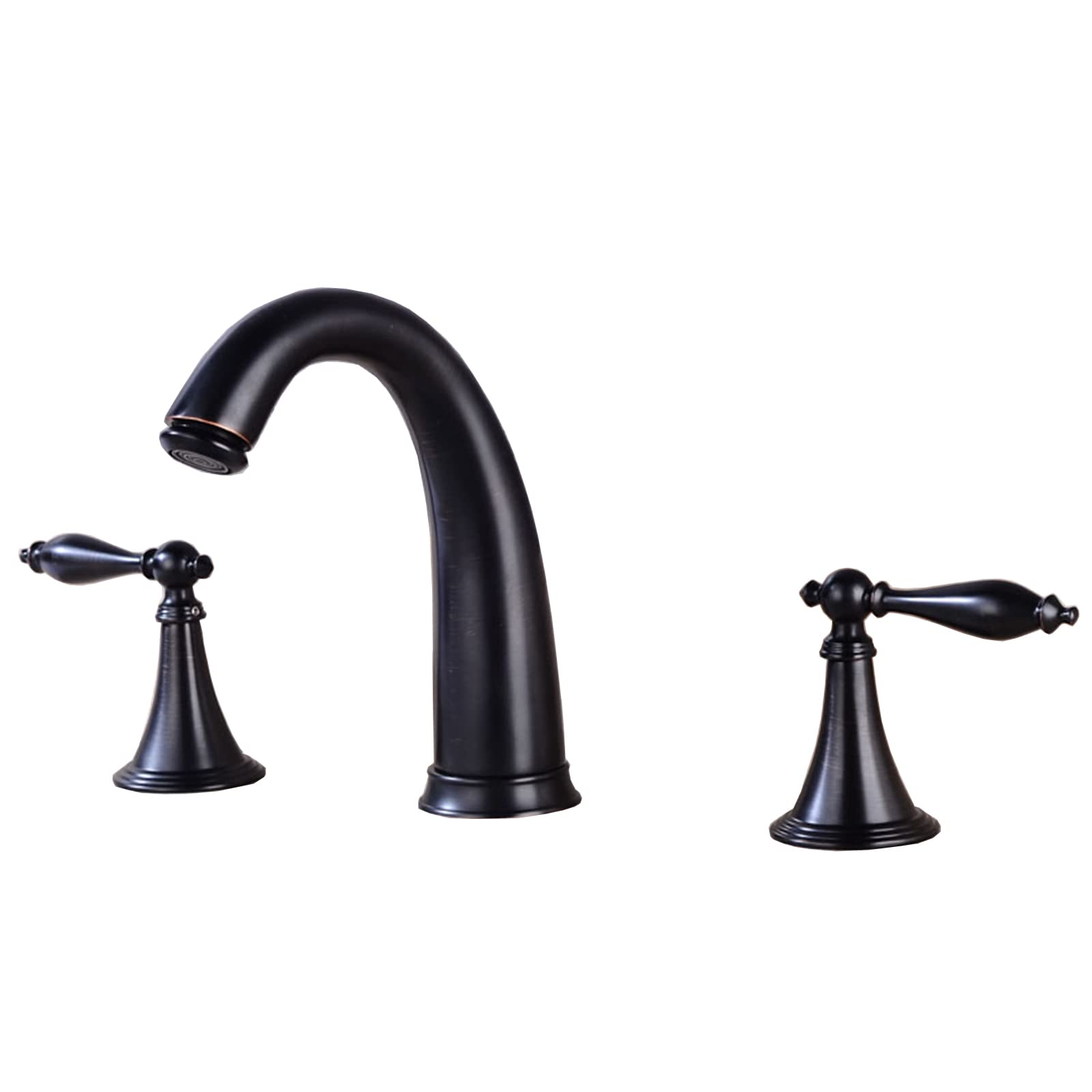 ANVLOJRIH Basin Mixer Tap Bathroom Sink Taps Three Hole hot and Cold Brass Antique 3 Hole Basin Tap Black for Bathroom Lavatory Sink Faucet
