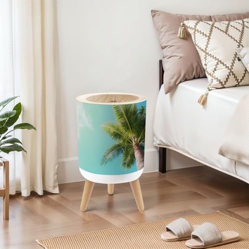 Pequeño bote de basura con tapa 1.8 gal para interiores miniatura 2