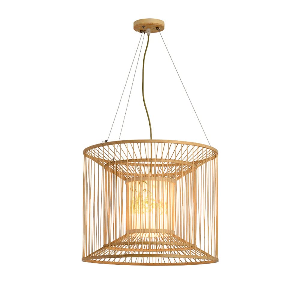 Lampe suspendue en bambou rétro pour îlot de cuisine et ambiance feutrée de club privé