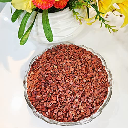 Image of Healing Crystal Chips for Vastu Natural Red Jasper Chips Stone 50 Gm Red Jasper Crystal Stone Chips Dust Raw Rough Stone for Reiki Healing Meditation