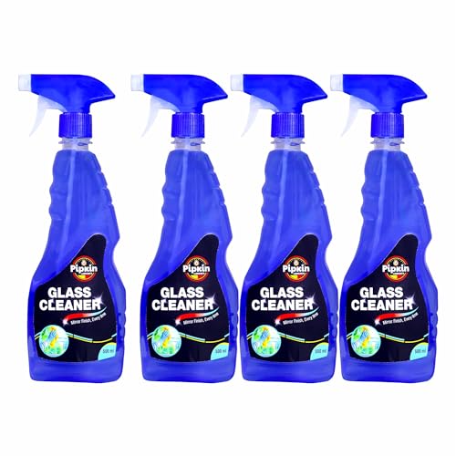 Image of Pipkin Glass and Surface Cleaner Liquid Spray - 500 ml (Pack of 4) | All-Purpose Glass Cleaner for Car, Kitchen and Home Surfaces | Multi Surface Cleaner