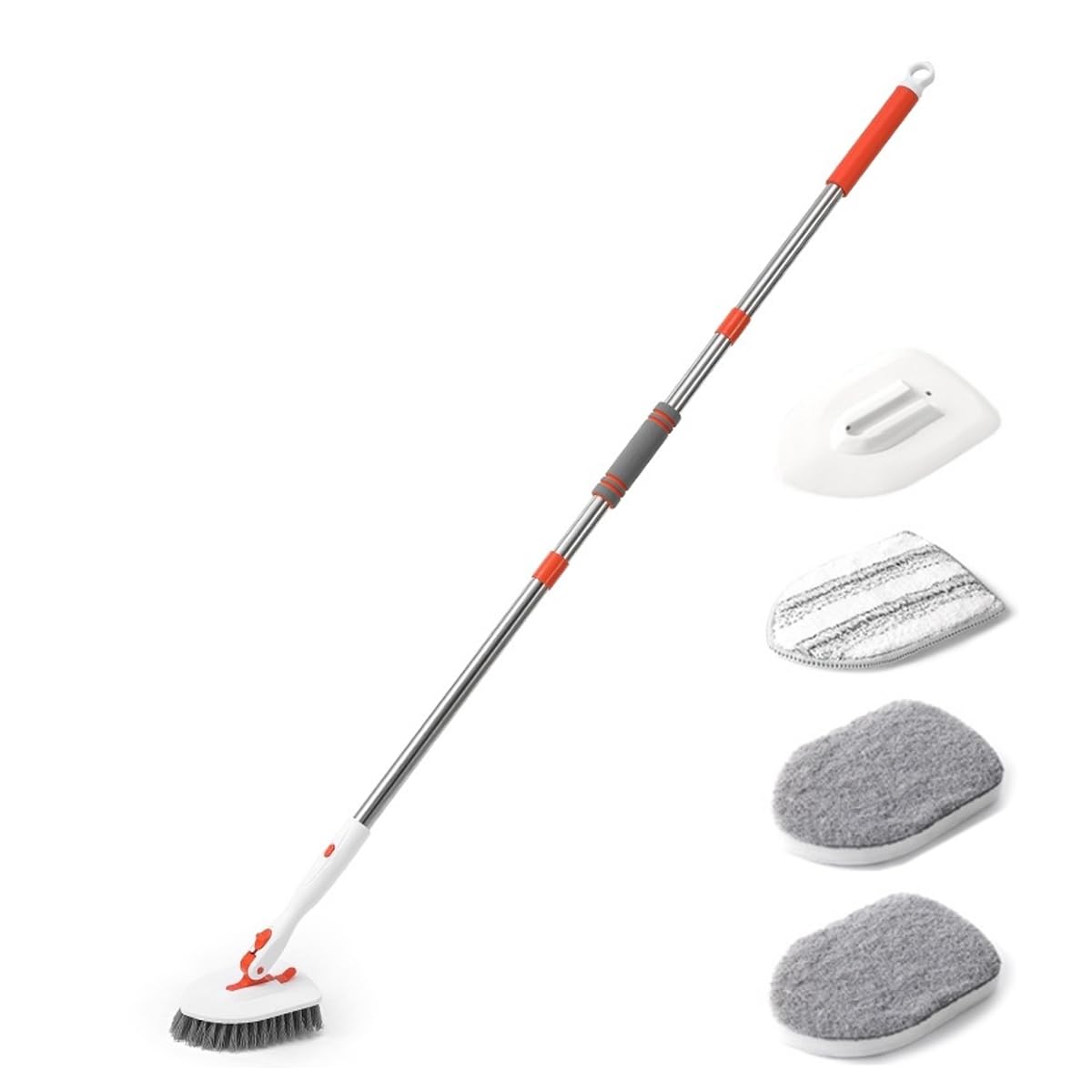 Brosse à récurer carrelage manche long 133 cm balai brosse salle de bain cuisine 3 en 1