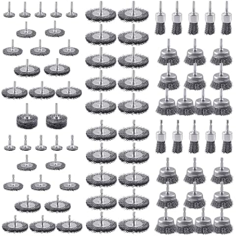 Rocaris 82 Pack Carbon Steel Wire Wheel Brush, Cup Brush, Wheel Brush, Pen Brush Set with 1/4-Inch Shank for Rust Removal, Corrosion and Scrub Surfaces Cover