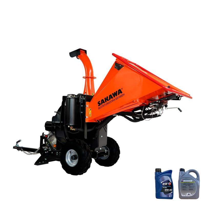 SAKAWA Biotrituradora BS1600 Motor 15CV Arranque Eléctrico + Aceite Hidráulico + Aceite 4 Tiempos