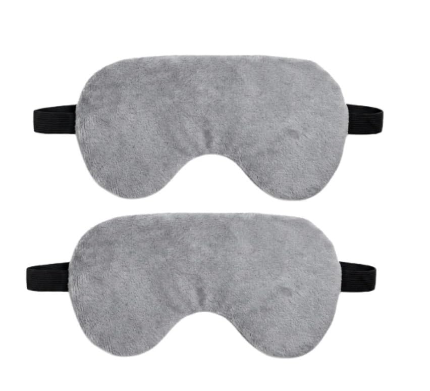 Image of Travelling Sleep Mask Light Blocking Sleeping Eye Mask With Elastic Strap For Deep Sleep, Travel, Meditation, Nap, Airplane And Office Rest Use Blind Fold For Comfortable Sleeping [Grey] (Pack Of 2)