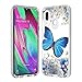 Produktbild Hülle für Samsung Galaxy A40,Durchsichtig Handyhülle Hybrid Rundumschutz (Hartplastik + Weich TPU Silikon Bumper) Ultradünne Stoßfest Schutzhülle Transparent Cover Case (Blauer Schmetterling)