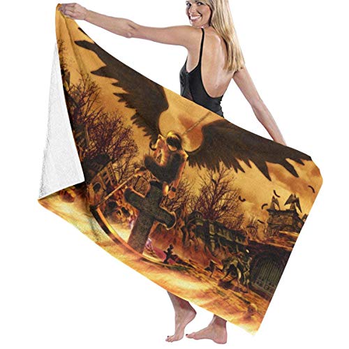 BGDFN DeaTh NoTe Badetücher, großes Handtuch, stilvolle Damen-Spa-Handtücher für Zuhause, drinnen und draußen, 80 x 130 cm Cover