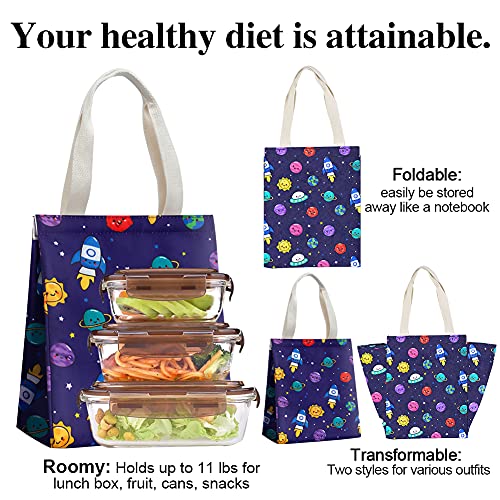 Iknoe Lunch Bag Insulated Lunch Bags For Women Men Reusable Lunch Tote Portable Adult Thermal Large Lunch Cooler For Work Picnic Beach-Spacecraft #TOP3