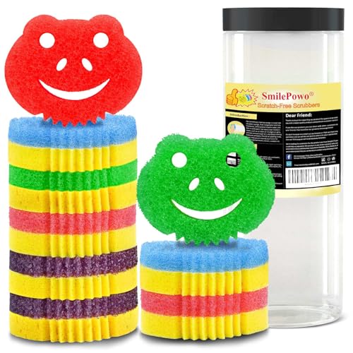 Image of 9 Pack Scrub Sponge, Dual-Sided Temperature Controlled Kitchen Sponge for Dishes,Cute Frog Scrub Sponges Household Cleaning Pads Bathroom Wall Cleaner Multi-Functional Cleaning Sponges