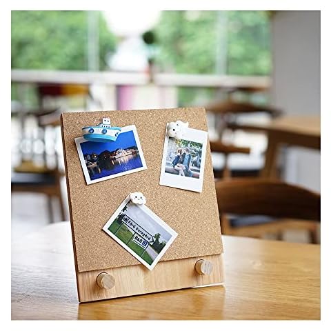 Primst Desktop Cork Board with Stand, Wood Bulletin Board Hanging Message Memo Picture Board for Home Office Decor Cover