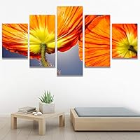 SIGNWIN 5 Panel Canvas Wall Art Modern Art Bohemian Bouquet Colorful Cool Floral Group Multicolor Photography Realism for Home Decorations Ready to Hang - 60