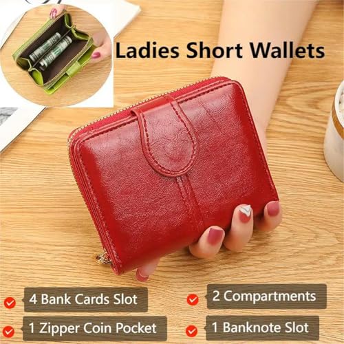 Fashion Small Women Wallets Pu Leather Short Purse Coin Purse Card Holder-Pink2