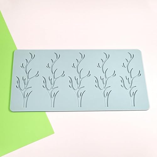 Miniatura 6 de TUKE Tuile Moldes de ramas 3D, moldes de silicona para fondant, moldes de silicona huecos de encaje de caramelo para hornear, arcilla polimérica,