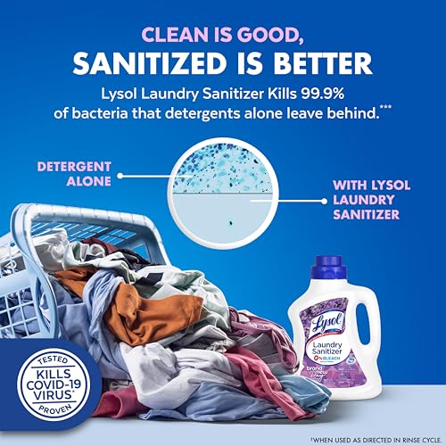 Image of Lysol Disinfectant Laundry Sanitizer & Scent Booster, Laundry Detergent Additive, Color Safe Bleach Alternative, Laundry Odor Eliminator, Kills Bacteria & Viruses, Lavender Scent, 90 Fl Oz