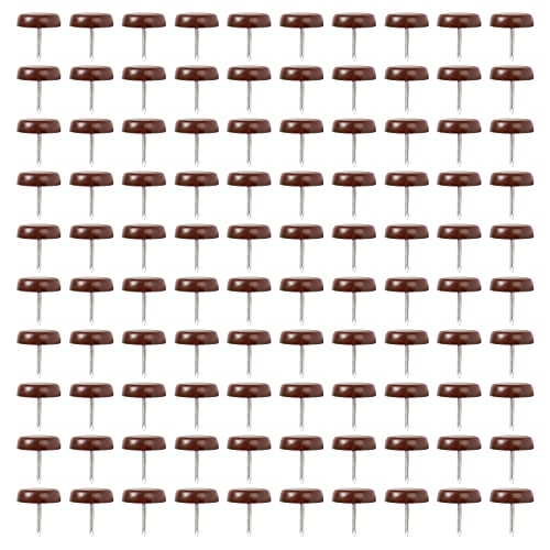 Kqcibz 100 PCS Chair Table Furniture Leg Bottom Feet Plastic Pads Glides Skid Nail Wood Floor Furniture Protector Noise