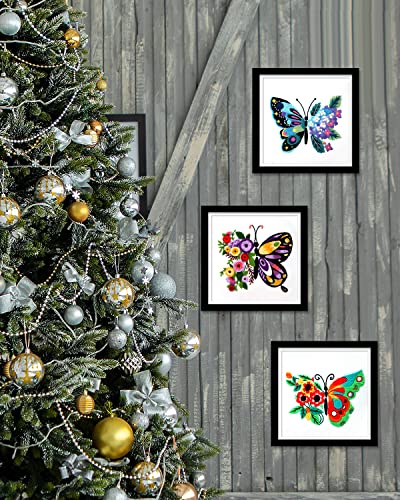 Image of TINDTOP 3 Sets Embroidery Stitch Practice kit, Butterfly Flower Embroidery Kit for Beginners Include Cloth Hoops Threads for Craft Lover Hand Stitch with Embroidery Skill Techniques | 3 Sets for Beginners Include Cloth Hoops Threads for Craft Lover Hand Stitch with Embroidery Skill Techniques