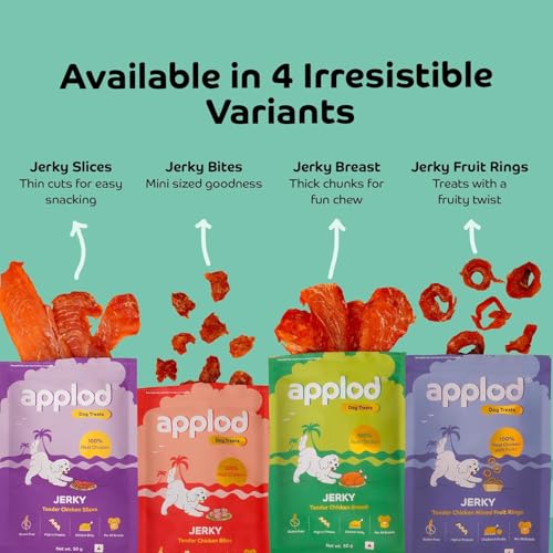 Image of Tender Chicken Jerky Breast Dog Treats for Adult Dogs | Made with Real Chicken Breast | High-Protein Low-Fat Grain-Free Reward Snacks | Pack of 3 | 50g x 3