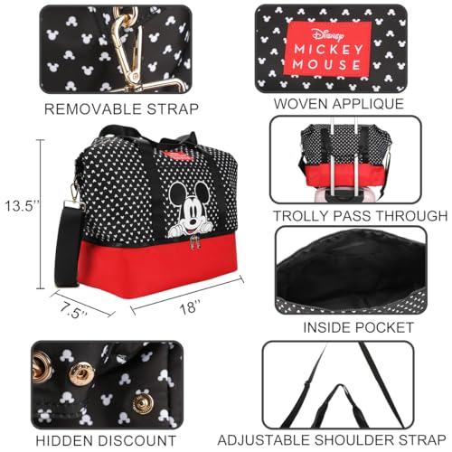 Disney Mickey Mouse Peeking Black 18" Nylon Duffle Bag4