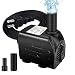 Winkeyes Fountain Pump 200GPH with 63" Lift, 15W Small Submersible Fountain Water Pump for Outdoor Indoor Tabletop Water Fountain, Aquarium, Fish Tank, Hydroponic, Pond, 6ft Power Cord, 2 Nozzles