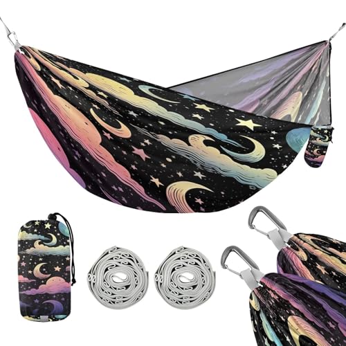 ATTX Colorful Sky Camping Hammock - Lightweight & Portable Hammocks, Heavy Duty 330lbs Capacity for Indoor, Hiking, Backpacking, Travel, Backyard, Beach#451