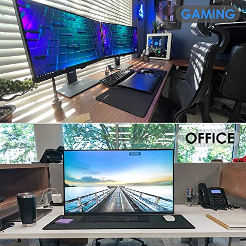 Image of Saco XXL Gaming Mouse Pad for PC - Large Desk Mat 900x400x3mm, Extended Non-Slip Rubber Base, Waterproof Surface, Topography Design, Big Keyboard Mouse Pad for Office & Home Setups
