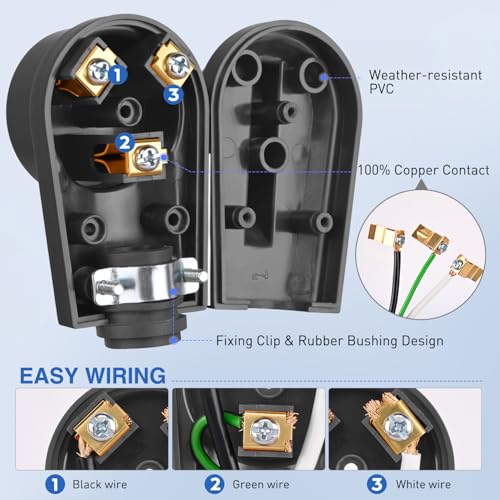 Image of Nilight 30 Amp RV Female Replacement Plug with Handle ETL Listed