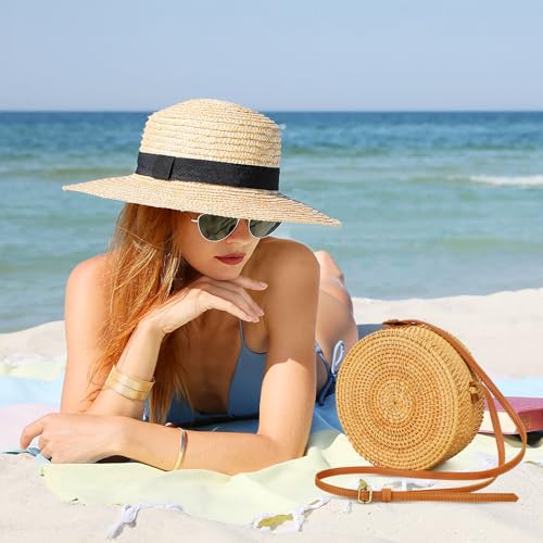 Boho Rattan Crossbody Bag for Women - Adjustable Shoulder Strap & Lightweight Design | Artisan Woven Beach Bag for Travel Essentials, Summer Picnic & Vacation Tote4