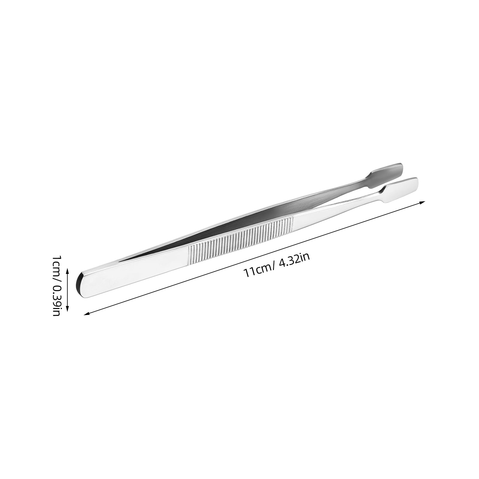 2 Pcs Stainless Steel Stamp Tweezers Tongs Flat Wide Tip Precision Philately Tweezers for Stamps Documents Photo Development Jewelry Tools