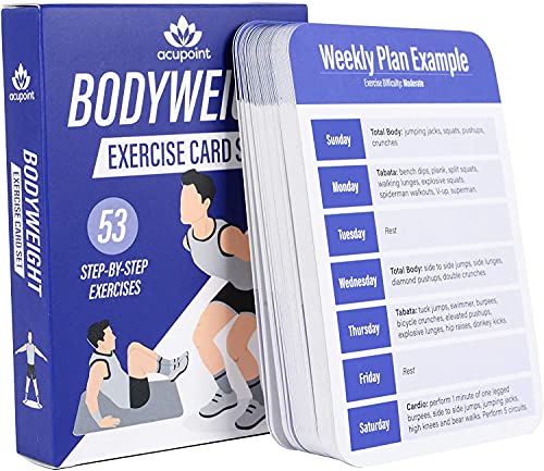 Acupoint Workout Cards & Exercise Cards – Bodyweight Fitness Card Deck – Great Bodyweight Exercises Flash Cards Guide For Fitness At Home & Gym – Personal Training Work Out Programs For Women & Men #TOP4