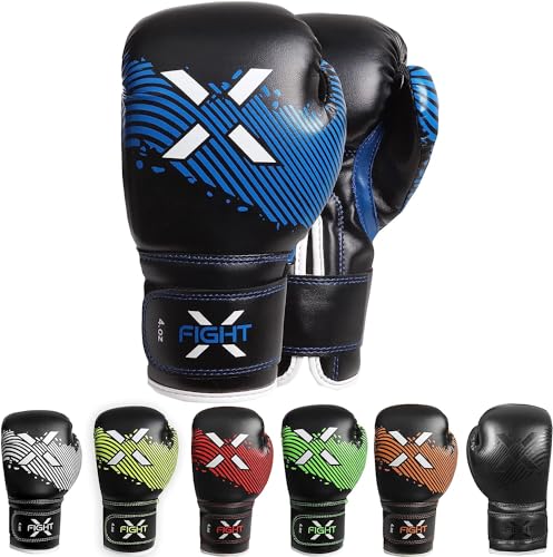 Image of FightX Kids Boxing Gloves Junior 4oz, 6oz Training Boxing Gloves for Girls and Boys Fighter Boxing Gloves MMA PU Leather Sparring Boxing Gloves Set for Children