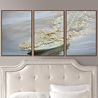 3 Piece Framed Canvas Wall Art Alligators Canvas Prints Home Artwork Decoration for Living Room,Bedroom - 16