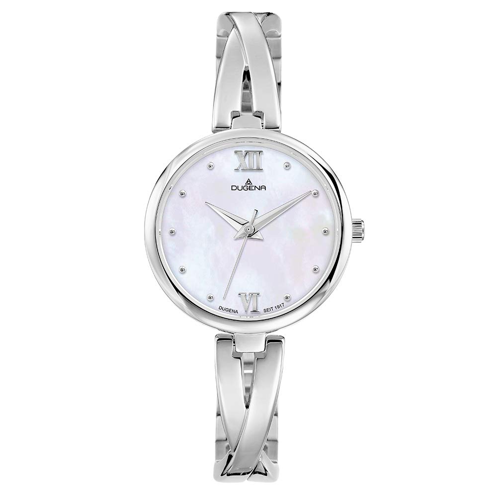 Dugena Damen Quarz-Armbanduhr, Gehärtetes Mineralglas, Edelstahl Schmuckband