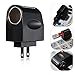 Qi Mei 2 Pack Cigarette Lighter Socket Adapter AC to DC Car and Household Universal,90~240V Mains to 12V (Black)