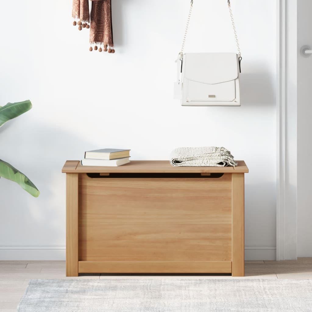 Baule in legno Panama con coperchio, 79 x 42 x 46 cm, in legno di