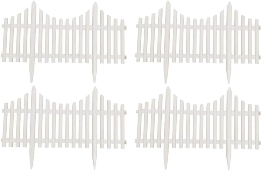 Wonderland Folding Garden Fence (Pack of 4) Picket Fence Made of PP/PVC/Plastic for Garden Decor