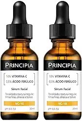 PRINCIPIA, Kit Duplo Sérum Vitamina C 10% + Ácido Ferúlico VC-10 - Antioxidante com 30ml
