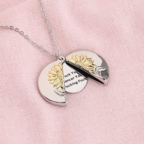 Sunflower Cancer Awareness Necklace - Survivor Gift for Cancer Warrior & Fighter2